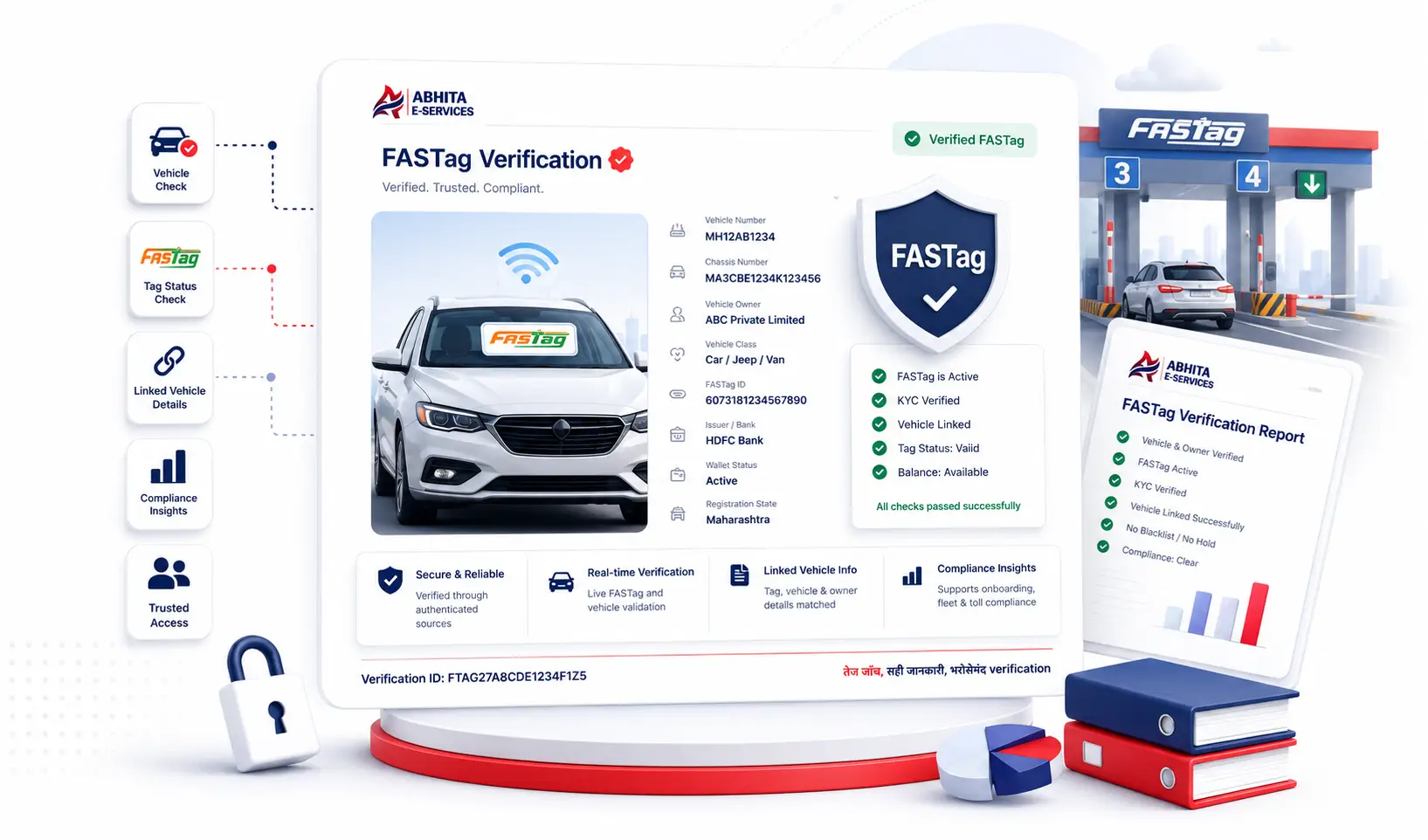 FASTag Verification Service dashboard and structured vehicle verification example